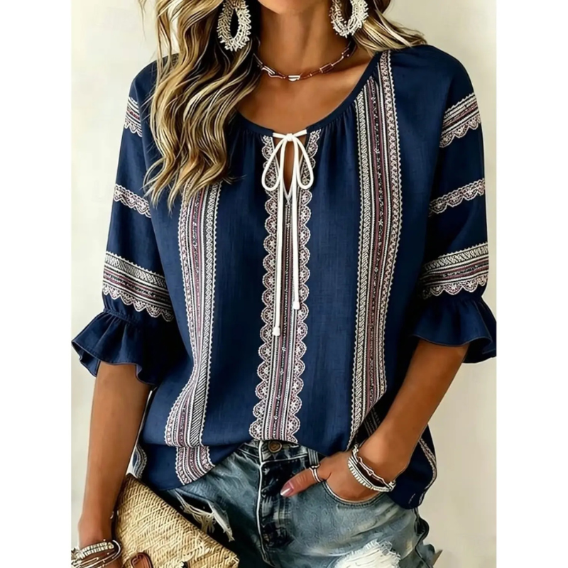 Women's Navy Geometric
