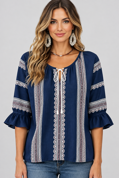 Women's Navy Geometric