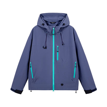 Unisex Hiking Jacket | Waterproof Hooded Windbreaker for Outdoor Adventures