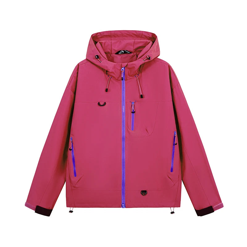 Unisex Hiking Jacket | Waterproof Hooded Windbreaker for Outdoor Adventures