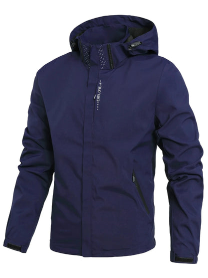 Men's Waterproof Rain Jacket Lightweight Outer Hooded Outdoor Raincoat