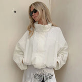 Women's Red Turtleneck Jacket | Street Chic Zipper Coat