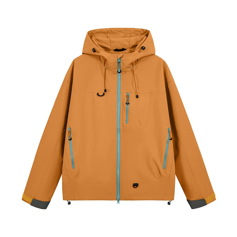 Unisex Hiking Jacket | Waterproof Hooded Windbreaker for Outdoor Adventures