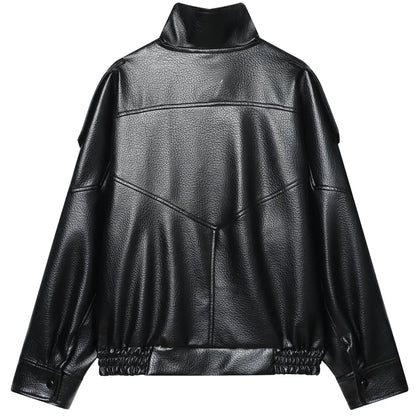 Faux Leather Black Jackets For Woman New Arrival